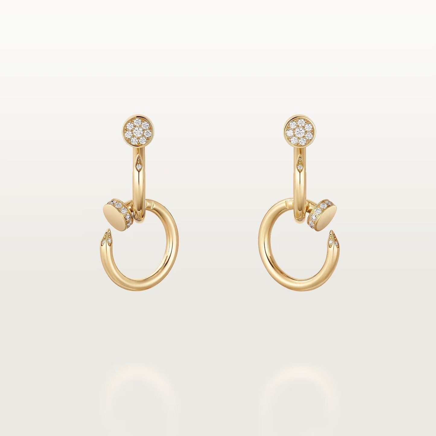 [ELAN LUXE]JUSTE HALF DIAMOND DOUBLE EARRINGS
