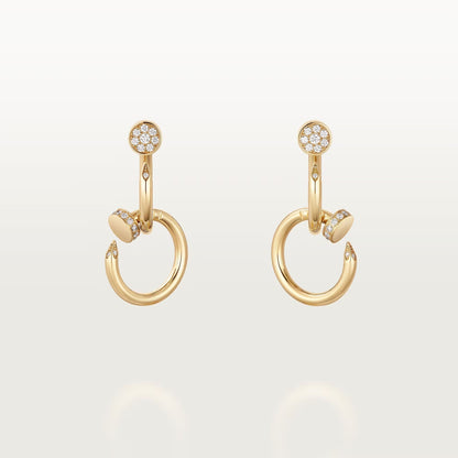 [ELAN LUXE]JUSTE HALF DIAMOND DOUBLE EARRINGS