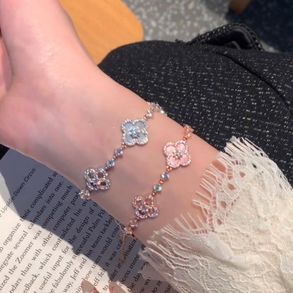 [ELAN LUXE]CLOVER 5 MOTIF PINK BLUE RED WHITE BRACELET