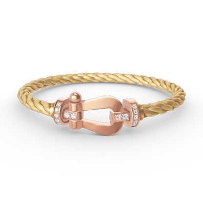 [ELAN LUXE]FORCE LARGE HORSESHOE HALF DIAMOND BRACELET ROSE GOLD