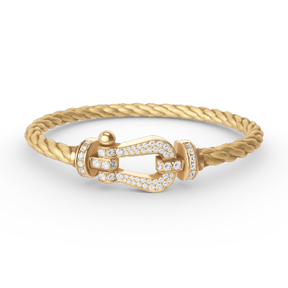 [ELAN LUXE]FORCE LARGE HORSESHOE FULL DIAMOND BRACELET GOLD