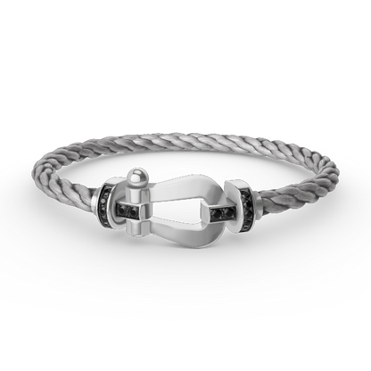 [ELAN LUXE]FORCE LARGE HORSESHOE BLACK DIAMOND BRACELET SILVER