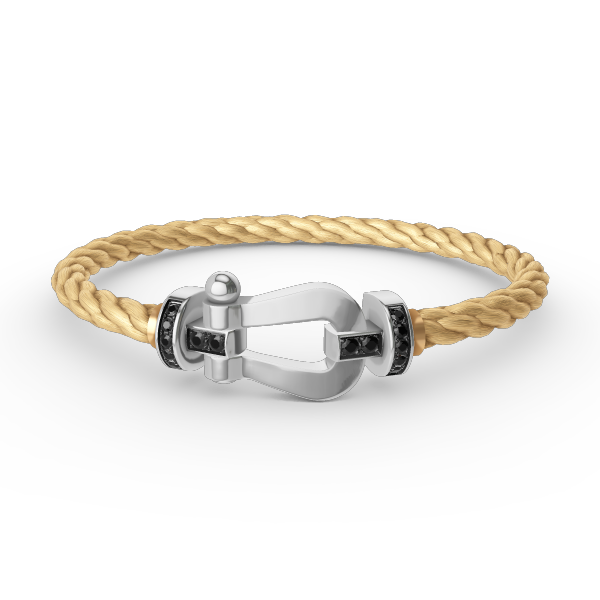 [ELAN LUXE]FORCE LARGE HORSESHOE BLACK DIAMOND BRACELET SILVER