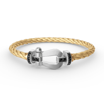 [ELAN LUXE]FORCE LARGE HORSESHOE BLACK DIAMOND BRACELET SILVER