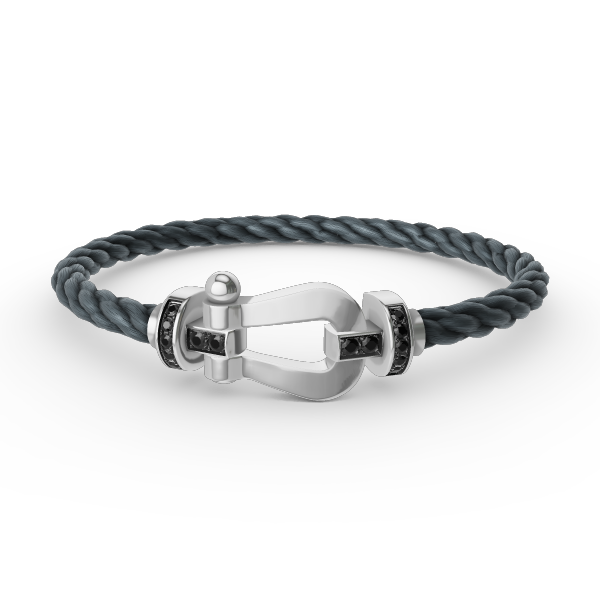 [ELAN LUXE]FORCE LARGE HORSESHOE BLACK DIAMOND BRACELET SILVER