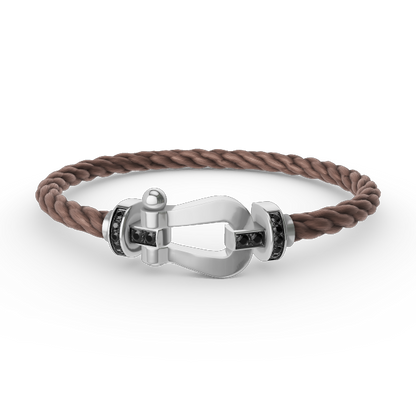 [ELAN LUXE]FORCE LARGE HORSESHOE BLACK DIAMOND BRACELET SILVER