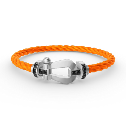 [ELAN LUXE]FORCE LARGE HORSESHOE BLACK DIAMOND BRACELET SILVER