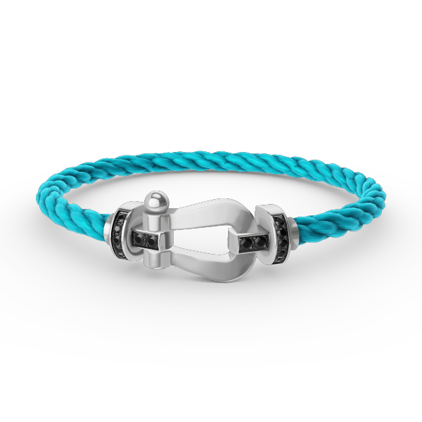 [ELAN LUXE]FORCE LARGE HORSESHOE BLACK DIAMOND BRACELET SILVER