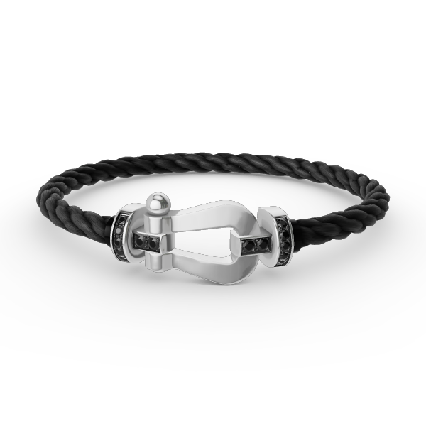 [ELAN LUXE]FORCE LARGE HORSESHOE BLACK DIAMOND BRACELET SILVER