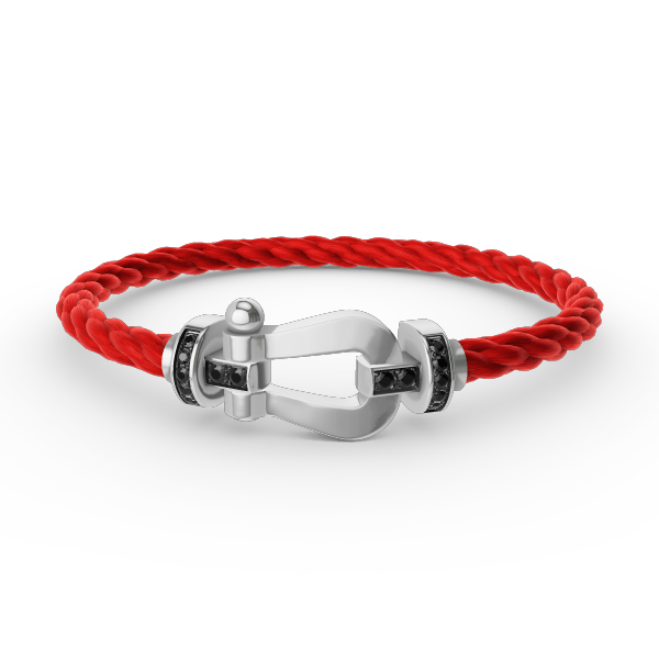 [ELAN LUXE]FORCE LARGE HORSESHOE BLACK DIAMOND BRACELET SILVER