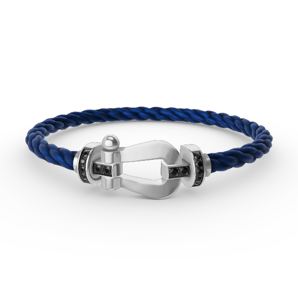 [ELAN LUXE]FORCE LARGE HORSESHOE BLACK DIAMOND BRACELET SILVER