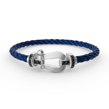 [ELAN LUXE]FORCE LARGE HORSESHOE BLACK DIAMOND BRACELET SILVER