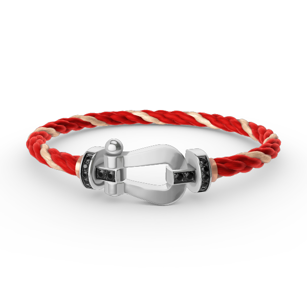 [ELAN LUXE]FORCE LARGE HORSESHOE BLACK DIAMOND BRACELET SILVER