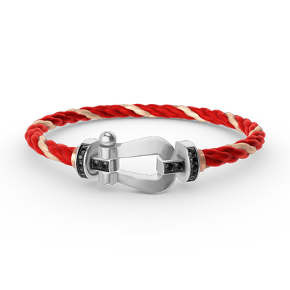 [ELAN LUXE]FORCE LARGE HORSESHOE BLACK DIAMOND BRACELET SILVER