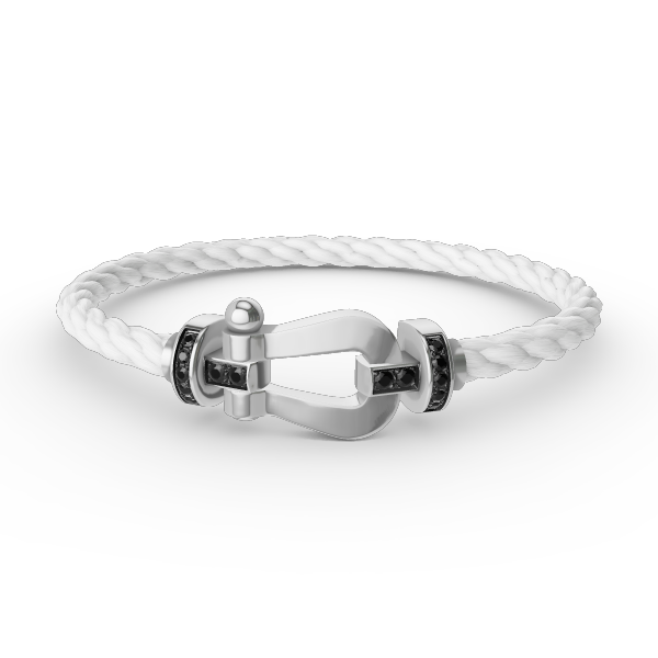 [ELAN LUXE]FORCE LARGE HORSESHOE BLACK DIAMOND BRACELET SILVER