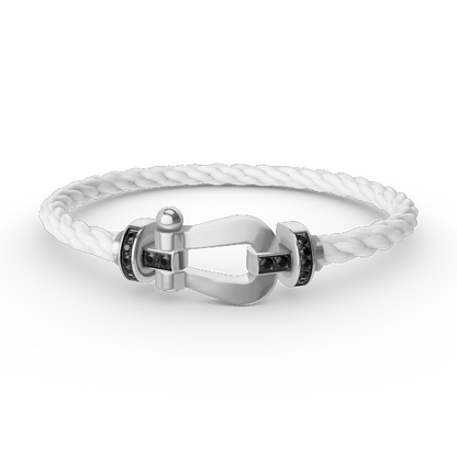 [ELAN LUXE]FORCE LARGE HORSESHOE BLACK DIAMOND BRACELET SILVER