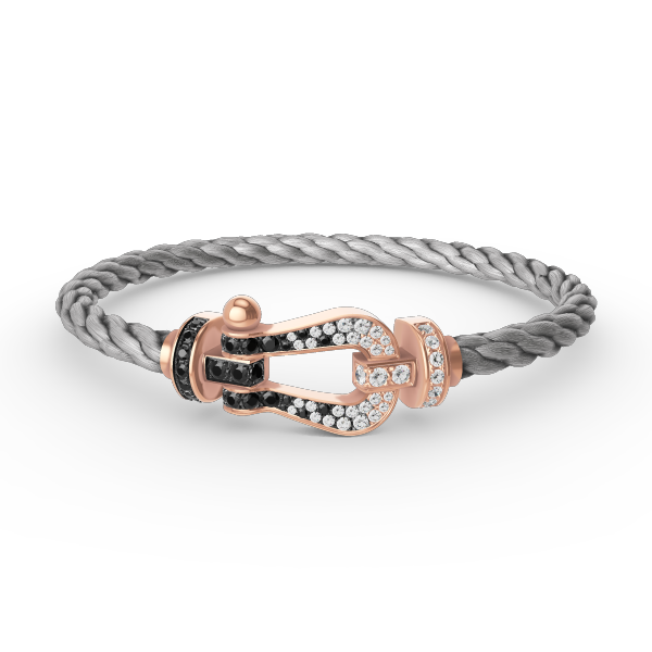 [ELAN LUXE]FORCE LARGE HORSESHOE BLACK WHITE DIAMOND BRACELET ROSE GOLD