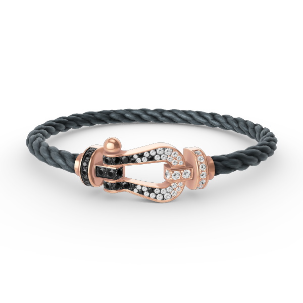 [ELAN LUXE]FORCE LARGE HORSESHOE BLACK WHITE DIAMOND BRACELET ROSE GOLD