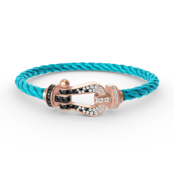 [ELAN LUXE]FORCE LARGE HORSESHOE BLACK WHITE DIAMOND BRACELET ROSE GOLD