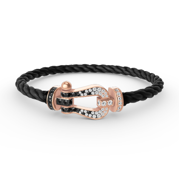[ELAN LUXE]FORCE LARGE HORSESHOE BLACK WHITE DIAMOND BRACELET ROSE GOLD