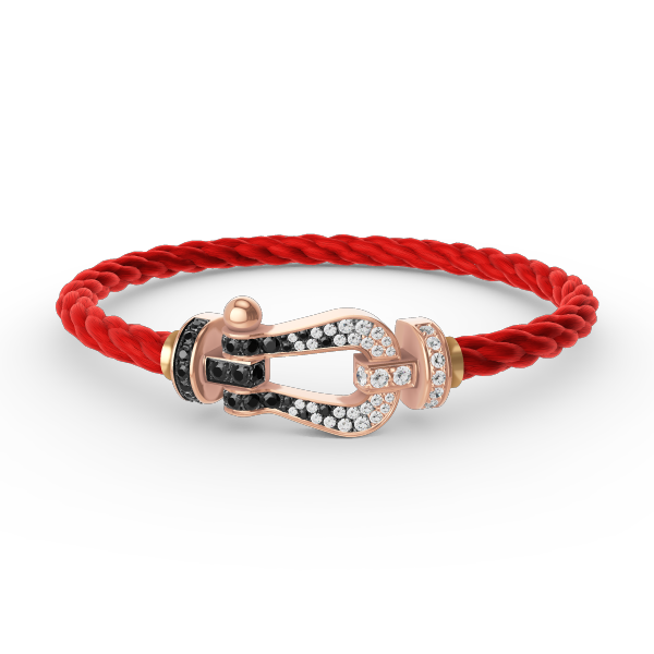 [ELAN LUXE]FORCE LARGE HORSESHOE BLACK WHITE DIAMOND BRACELET ROSE GOLD