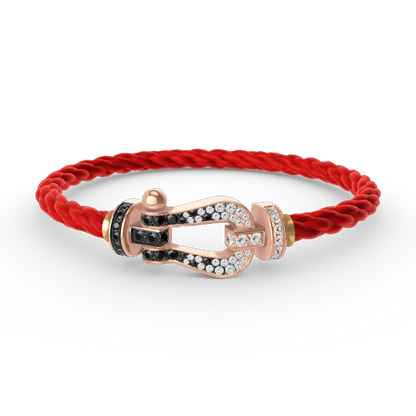 [ELAN LUXE]FORCE LARGE HORSESHOE BLACK WHITE DIAMOND BRACELET ROSE GOLD