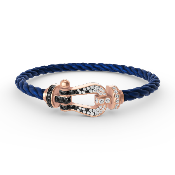 [ELAN LUXE]FORCE LARGE HORSESHOE BLACK WHITE DIAMOND BRACELET ROSE GOLD