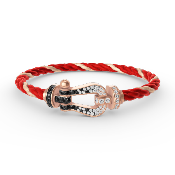 [ELAN LUXE]FORCE LARGE HORSESHOE BLACK WHITE DIAMOND BRACELET ROSE GOLD