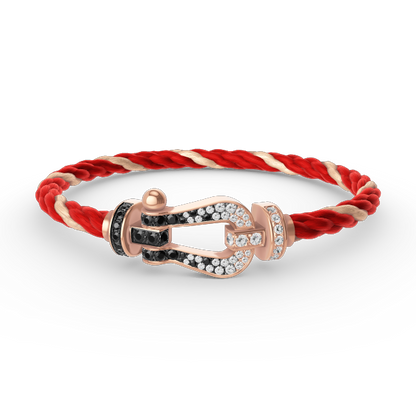 [ELAN LUXE]FORCE LARGE HORSESHOE BLACK WHITE DIAMOND BRACELET ROSE GOLD