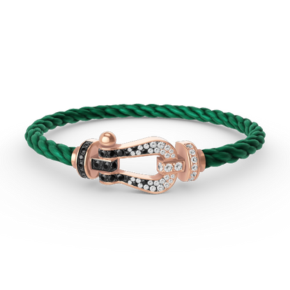 [ELAN LUXE]FORCE LARGE HORSESHOE BLACK WHITE DIAMOND BRACELET ROSE GOLD