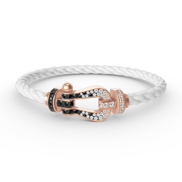 [ELAN LUXE]FORCE LARGE HORSESHOE BLACK WHITE DIAMOND BRACELET ROSE GOLD