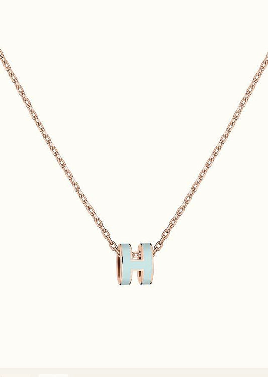 [ELAN LUXE]POP H LIGHT BLUE NECKLACE
