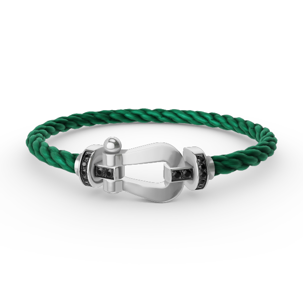 [ELAN LUXE]FORCE LARGE HORSESHOE BLACK DIAMOND BRACELET SILVER