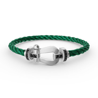 [ELAN LUXE]FORCE LARGE HORSESHOE BLACK DIAMOND BRACELET SILVER