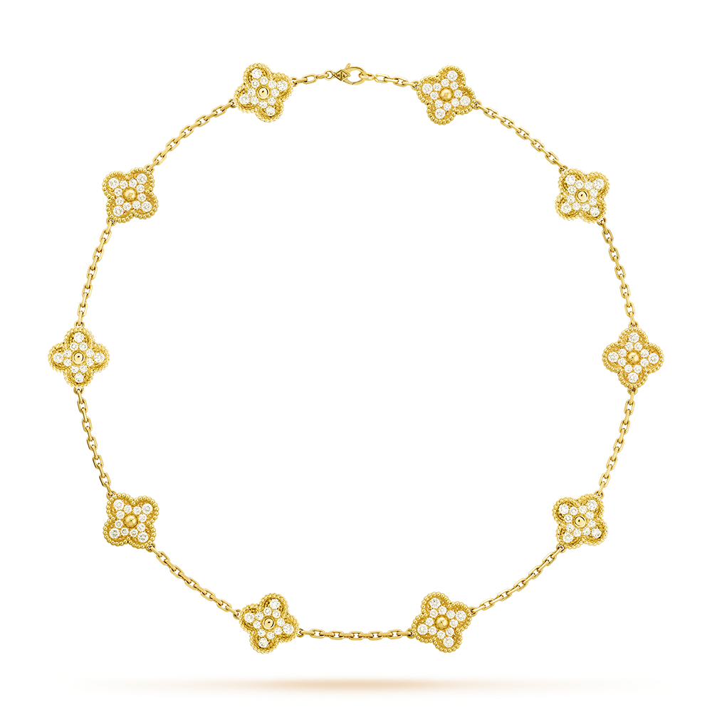 [ELAN LUXE]CLOVER 10 MOTIFS DIAMOND NECKLACE