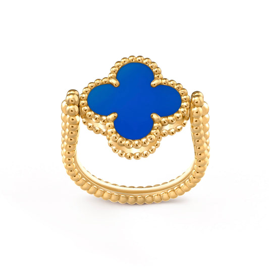 [ELAN LUXE]CLOVER RIVERSIBLE BLUE AGATE RING