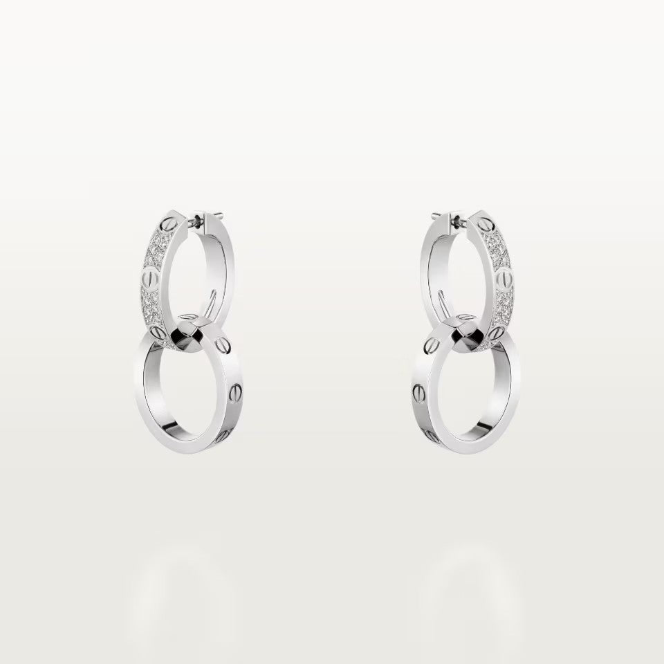 [ELAN LUXE]LOVE 3.3MM DANGLE HALF DIAMOND EARRINGS