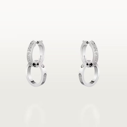 [ELAN LUXE]LOVE 3.3MM DANGLE HALF DIAMOND EARRINGS