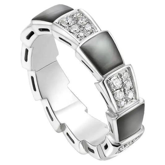 [ELAN LUXE]SERPENTI RING SILVER DIAMOND BLACK MOP 4MM