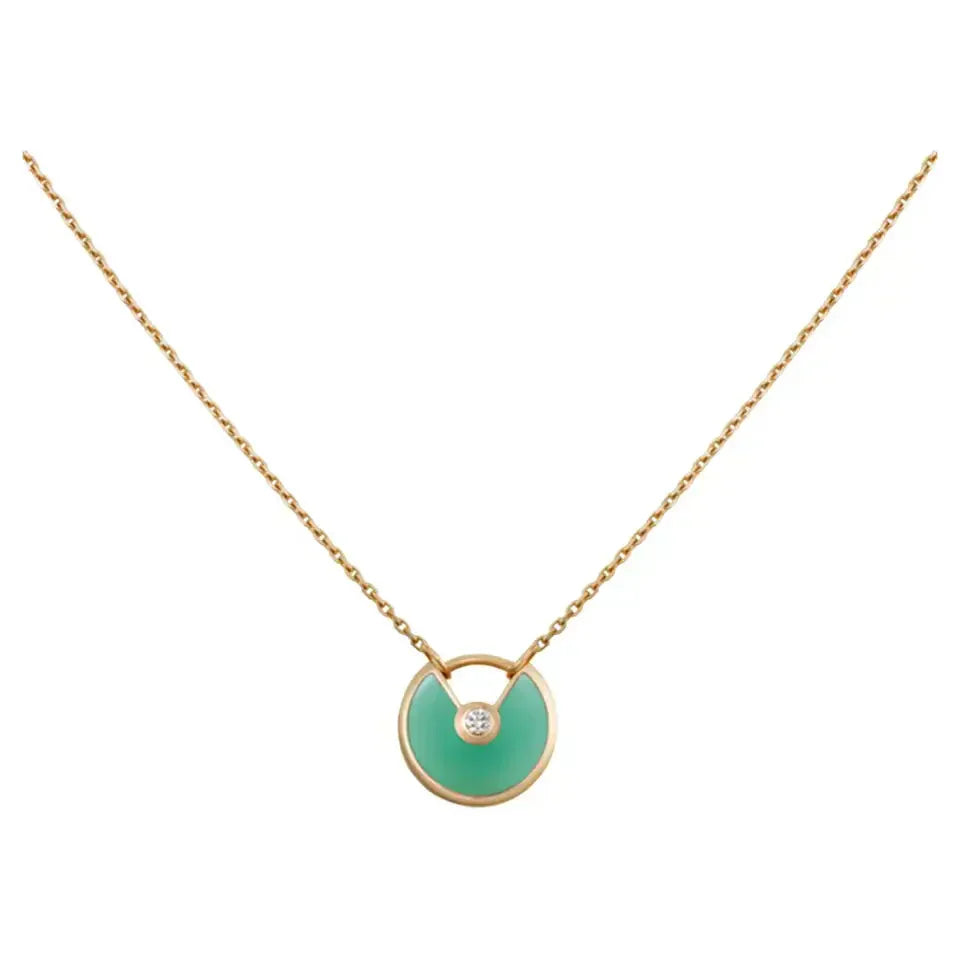 [ELAN LUXE]AMULETTE GOLD MALACHITE NECKLACE