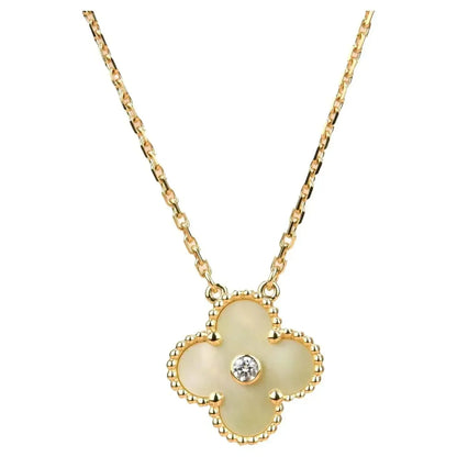 [ELAN LUXE]CLOVER 15MM DIAMOND GOLD MOTHER OF PEARL NECKLACE