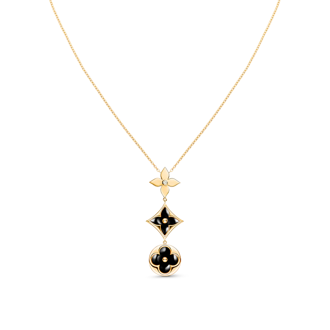 [ELAN LUXE]STAR AND SUN ONYX PINK GOLD NECKLACE