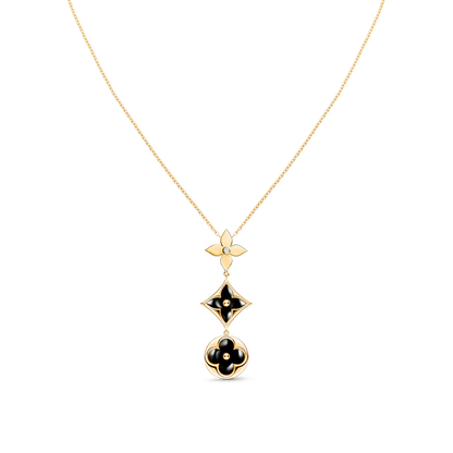 [ELAN LUXE]STAR AND SUN ONYX PINK GOLD NECKLACE