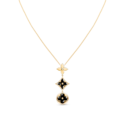 [ELAN LUXE]STAR AND SUN ONYX PINK GOLD NECKLACE