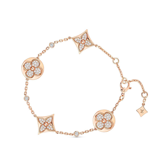[ELAN LUXE]STAR AND SUN 4 MOTIFS GOLD DIAMONDS BRACELET