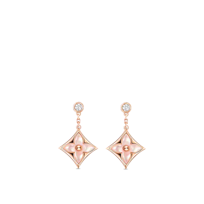 [ELAN LUXE]DOUBLE STAR PINK GOLD MOP DROP EARRINGS