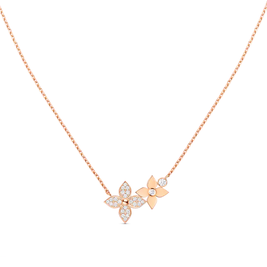 [ELAN LUXE]STAR BLOSSOM NECKLACE PINK GOLD DIAMONDS