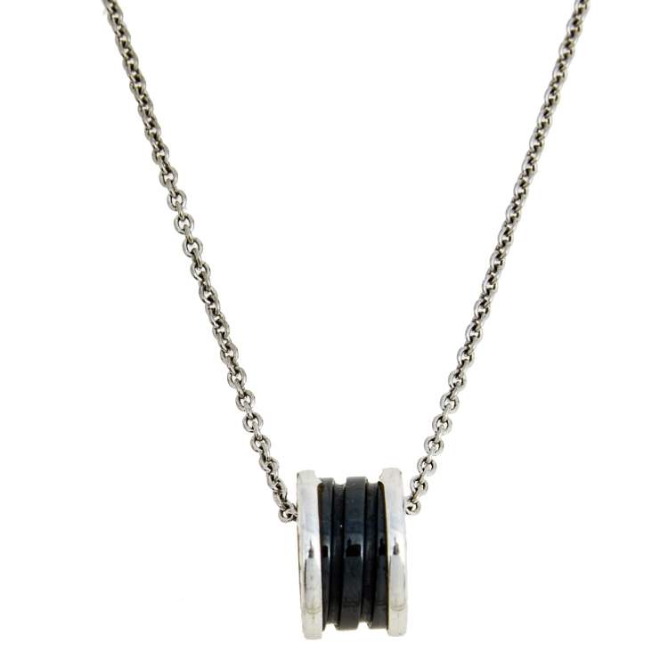 [ELAN LUXE]ZERO 1 BLACK CERAMIC SILVER NECKLACE