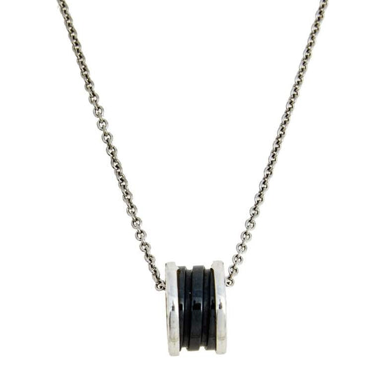 [ELAN LUXE]ZERO 1 BLACK CERAMIC SILVER NECKLACE
