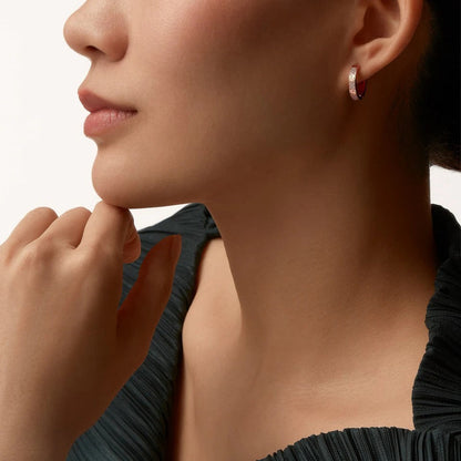 [ELAN LUXE]LOVE 3.3MM DANGLE HALF DIAMOND EARRINGS